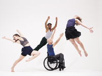AXIS Dance Company 2015. Photo by David DeSilva. Dancers Julie Crothers, Nick Brentley, Dwayne Scheuneman, and Sophie Stanley.